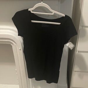 Classic Black Women's Top MUJI scoop neck